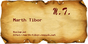 Marth Tibor névjegykártya